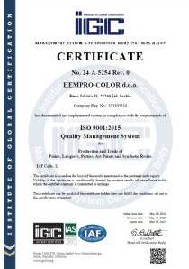 Sertifikat ISO 9001:2015 24-A-5254-Rev0